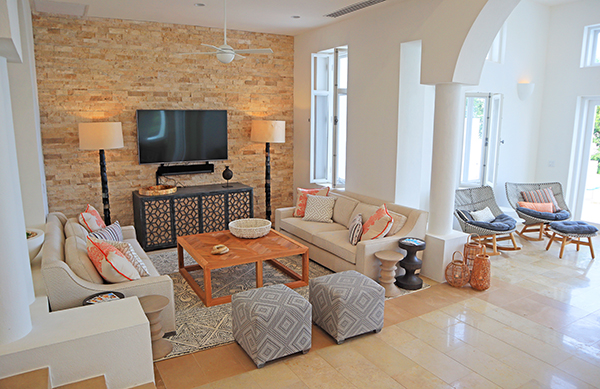 Living room at Sky Villa, Long Bay Villas