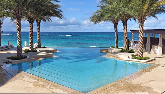 the iconic pool at zemi beach house resort on shoal bay east